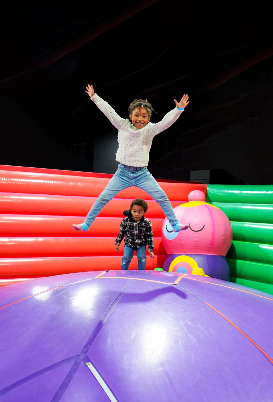 Kid jumping high at FUNBOX Houston